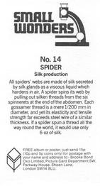 1988 Brooke Bond Small Wonders #14 Spider Back