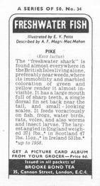 1973 Brooke Bond Freshwater Fish #34 Pike Back
