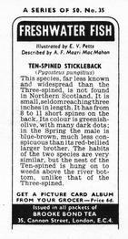 1973 Brooke Bond Freshwater Fish #35 Ten-Spined Stickleback Back
