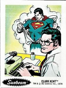 1978 Sunbeam Bread Superheroes Stickers #3 Clark Kent Front