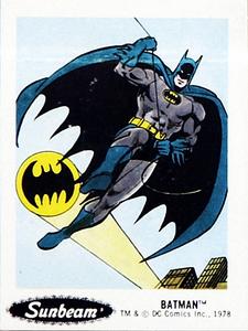 1978 Sunbeam Bread Superheroes Stickers #16 Batman Front