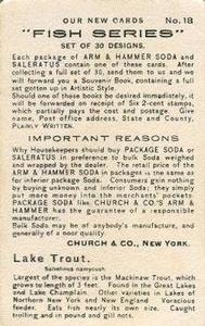 1900 Church & Co. Fish Series (J15) #18 Lake Trout Back