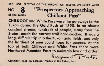 1956 Quaker Oats Sgt. Preston of the Yukon (F279-15) #8 Prospectors Approaching Chilkoot Pass Back