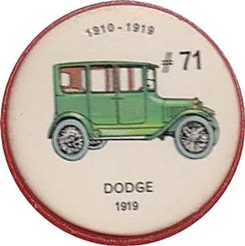 1962  Jell-O History of the Auto Coins #71 Dodge 1919 Front