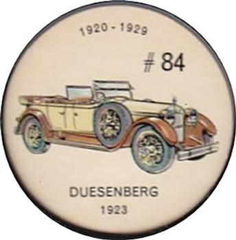 1962  Jell-O History of the Auto Coins #84 Duesenberg 1923 Front