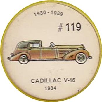 1962  Jell-O History of the Auto Coins #119 Cadillac V-16 1934 Front