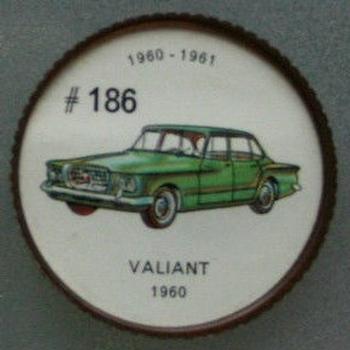 1962  Jell-O History of the Auto Coins #186 Valiant 1960 Front