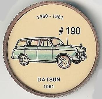 1962  Jell-O History of the Auto Coins #190 Datsun 1961 Front