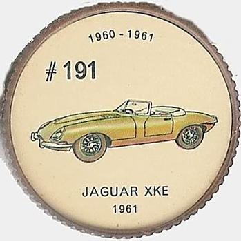 1962  Jell-O History of the Auto Coins #191 Jaguar XKE 1961 Front