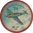 1962  Jell-O History of Aviation Coins #34 ME-109 1936 Front