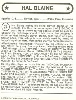 1972 Hitmakers #24 Hal Blaine Back