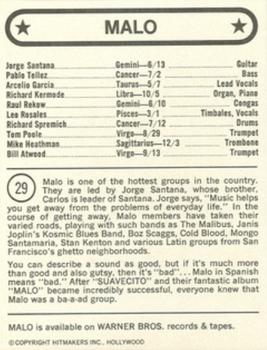 1972 Hitmakers #29 Malo Back