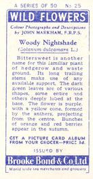 1955 Brooke Bond Wild Flowers #25 Woody Nightshade Back