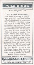 1932 Player's Wild Birds (Small) #3 The Reed Bunting Back