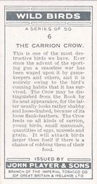 1932 Player's Wild Birds (Small) #6 The Carrion Crow Back