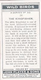 1932 Player's Wild Birds (Small) #18 The Kingfisher Back