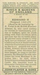1935 Player's Kings & Queens of England (Small) #10 Edward II Back