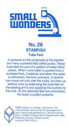 1981 Brooke Bond Small Wonders #26 Starfish Back