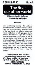 1974 Brooke Bond The Sea Our Other World #40 Spearguns Back