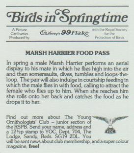 1983 Cadbury's Birds in Springtime #NNO Marsh Harrier food pass Back