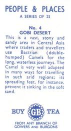 1970 Gowers & Burgons People & Places #4 Gobi Desert Back