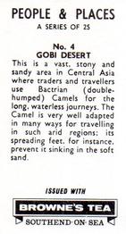 1965 Browne's Tea People & Places #4 Gobi Desert Back