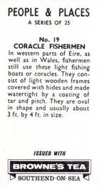 1965 Browne's Tea People & Places #19 Coracle Fishermen Back