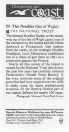 1992 Brooke Bond Discovering Our Coast #23 The Needles Back