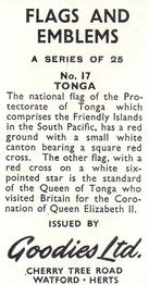 1961 Goodies Ltd Flags and Emblems #17 Tonga Back