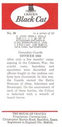 1976 Craven Black Cat Military Uniforms #30 Officer 1853 Back