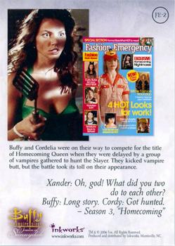 2004 Inkworks Buffy the Vampire Slayer Women of Sunnydale - Fashion Emergency Puzzle Cards #FE-2 Xander:  Oh God! … Back
