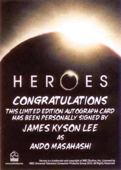 2010 Rittenhouse Heroes Archives - Autographs #NNO James Kyson Lee Back