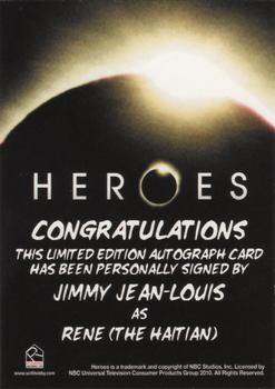 2010 Rittenhouse Heroes Archives - Autographs #NNO Jimmy Jean-Louis Back