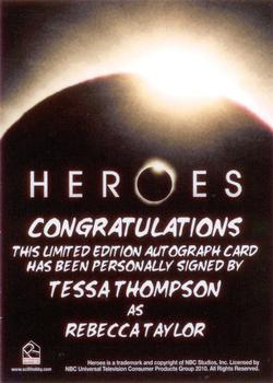 2010 Rittenhouse Heroes Archives - Autographs #NNO Tessa Thompson Back