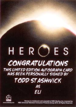 2010 Rittenhouse Heroes Archives - Autographs #NNO Todd Stashwick Back
