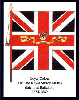 2004 Regimental Colours : The Queen's Royal Regiment (West Surrey) 1st Series #5 Royal Colour 2nd Royal Surrey Militia 1854-1882 Front