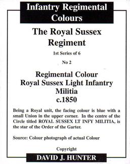 2007 Regimental Colours : The Royal Sussex Regiment #2 Regimental Colour Militia c.1850 Back