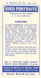 1957 Brooke Bond Bird Portraits  - Without Address #24 Kingfisher Back