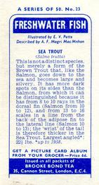 1960 Brooke Bond Freshwater Fish #23 Sea Trout Back