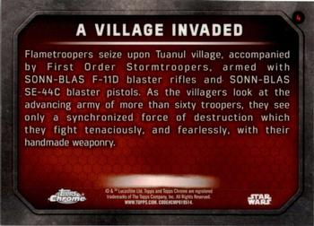 2016 Topps Chrome Star Wars The Force Awakens #4 A Village Invaded Back