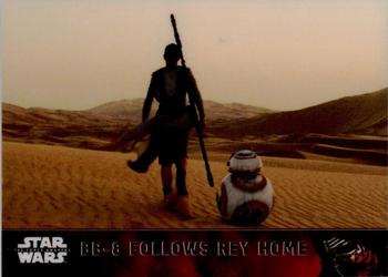2016 Topps Chrome Star Wars The Force Awakens #26 BB-8 Follows Rey Home Front