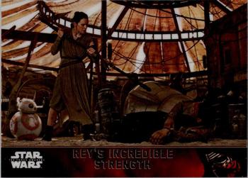 2016 Topps Chrome Star Wars The Force Awakens #29 Rey's Incredible Strength Front