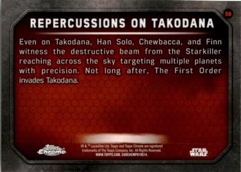 2016 Topps Chrome Star Wars The Force Awakens #58 Repercussions on Takodana Back