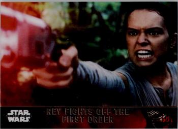2016 Topps Chrome Star Wars The Force Awakens #64 Rey Fights Off The First Order Front