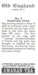 1969 Amaran Tea Old England #5 Hunting Stag Back