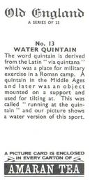 1969 Amaran Tea Old England #13 Water Quintain Back