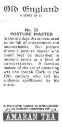 1969 Amaran Tea Old England #23 Posture Master Back