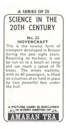 1966 Amaran Tea Science in the 20th Century #23 Hovercraft Back