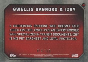 2015 Topps Star Wars: The Force Awakens - Gold #22 Gwellis Bagnoro & Izby Back