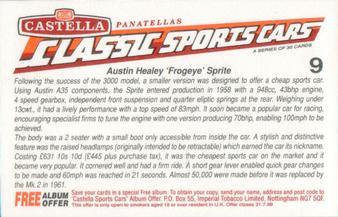 1994 Castella Classic Sports Cars #9 Austin Healey 'Frogeye' Sprite Back